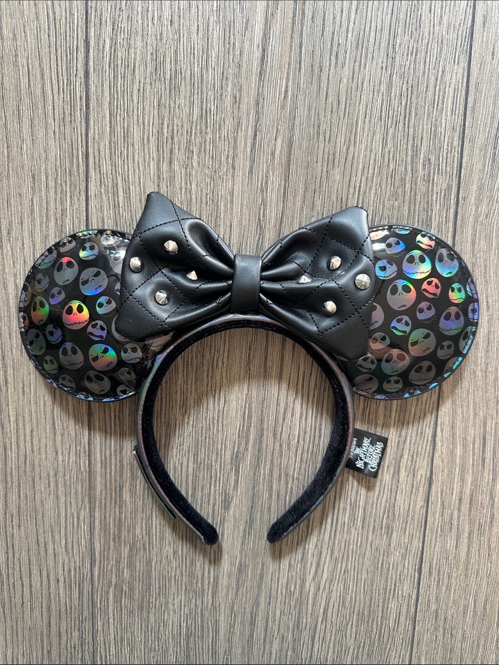 Loungefly Iridescent Black Disney Headband with Logo Plaque